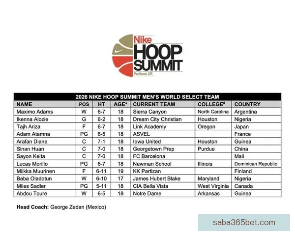 郇斯楠携阿里扎儿子双双入选篮球峰会国际队四月开赛